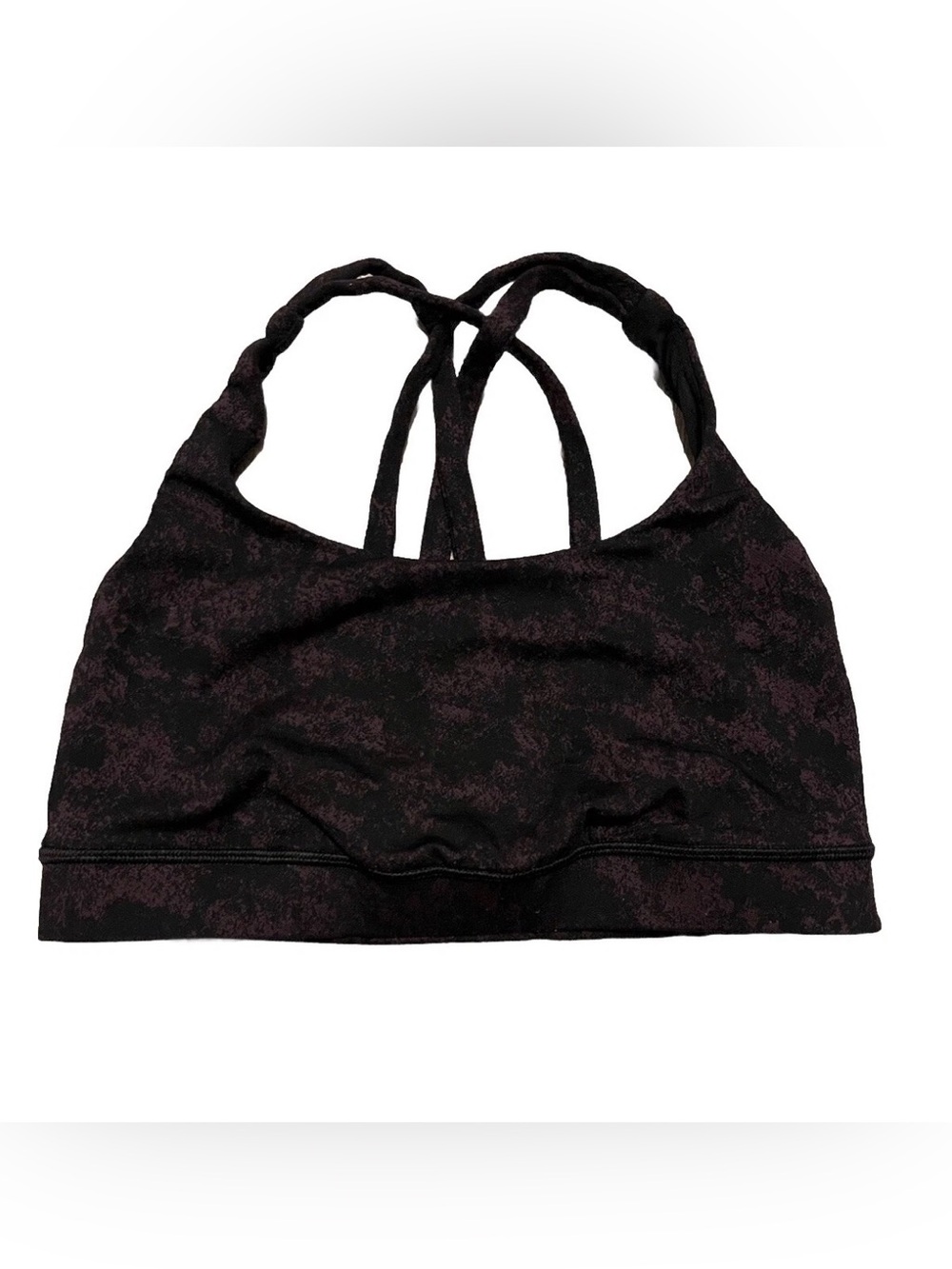 Lululemon Energy Bra Women’s Size 4 Black Purple Activewear Athletic Atheleisure